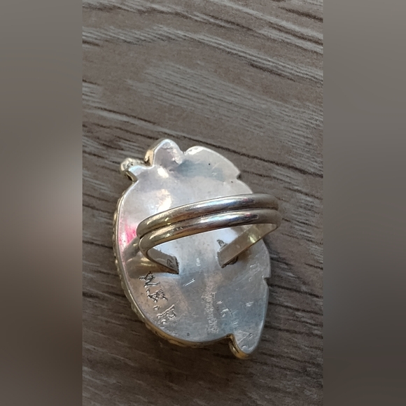 Old Natural Turquoise Ring Navajo Sterling Silver Handcrafted Sz 6.75 - Picture 3 of 15